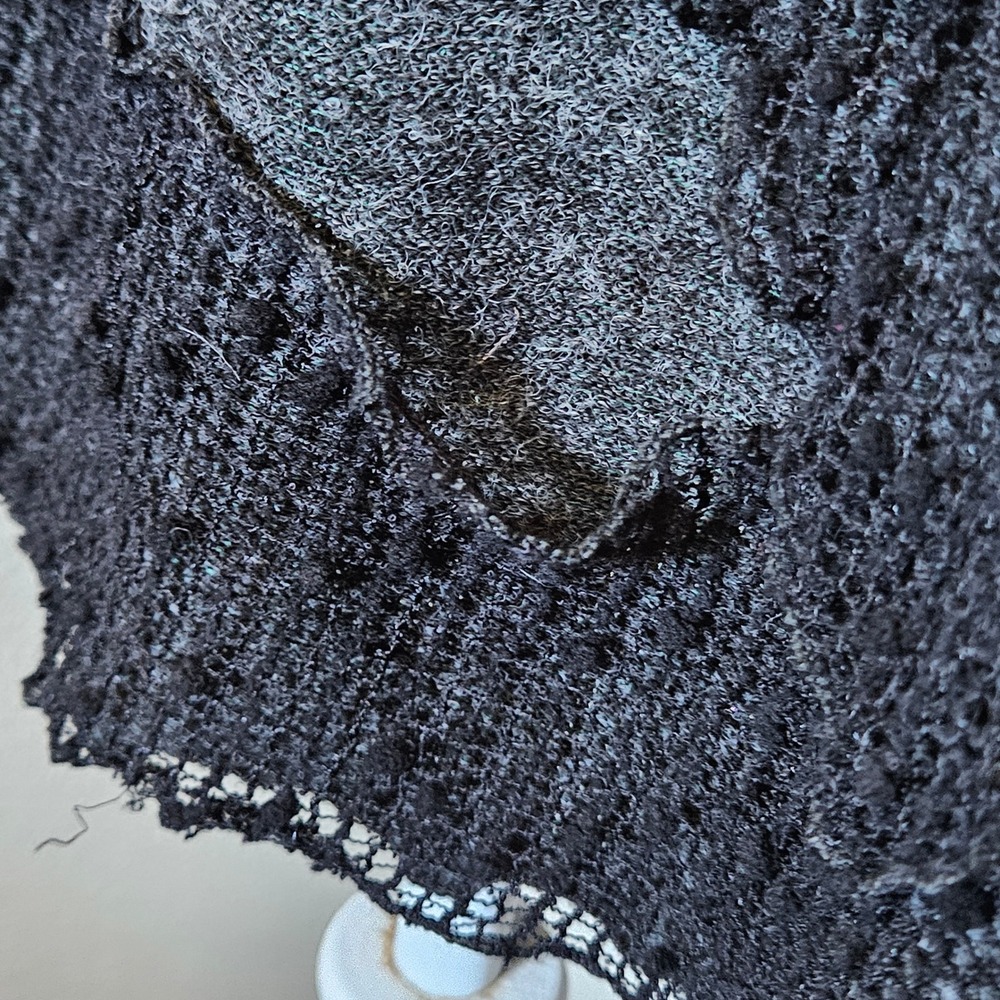 Pretty Angel Gray Mixed Media Lace Sweater Dress Boho - Picture 4 of 7